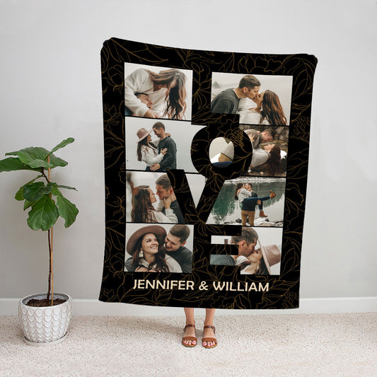 Petthouse | Customized Photo Loving Couple Throw Blanket, Bride To Be Sherpa Blanket For Valentines