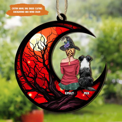 Petthouse | Customized Dog Memorial Halloween Suncatcher, Halloween Gift, Dog Remembrance Gift For Mom