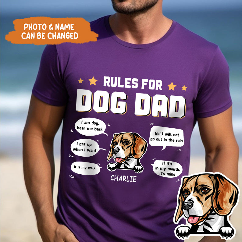 Petthouse | Personalized Dog Rules For Dog Parent Shirt, Funny For Dog Dad Dog Lover Dog Owner