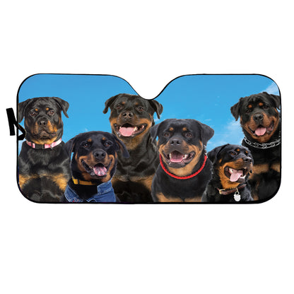 Petthouse | Customize Gift Dog Sunshade A Bunch Of Rottweiler Car Sunshade Windshield Sun Shade Sun Visor