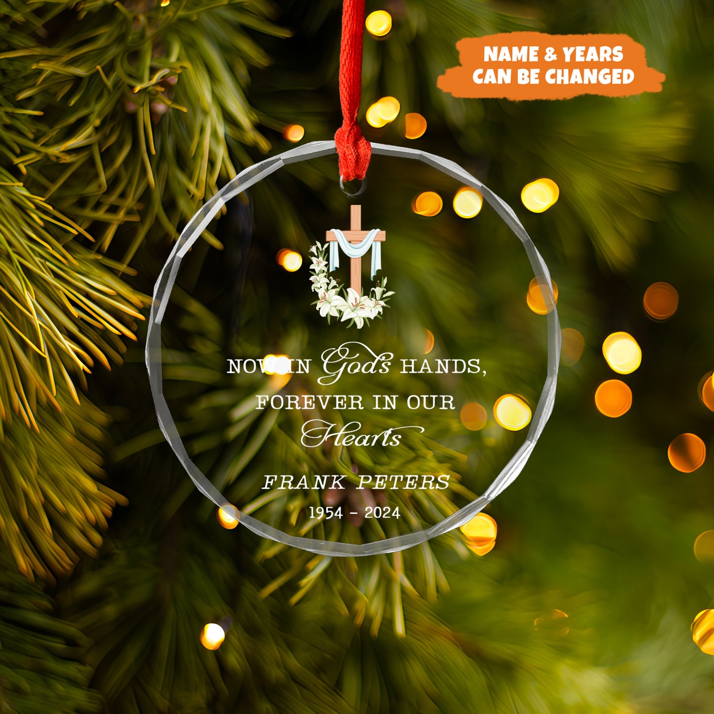 Petthouse | Personalized In Loving Memory Christmas Ornament, Christmas Memorial Glass Ornament, Xmas Gift