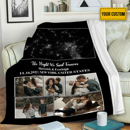 Petthouse | Customized The Night We Said Forever Fleece Blanket, Star Map Throw Blanket, Long Distance Lover