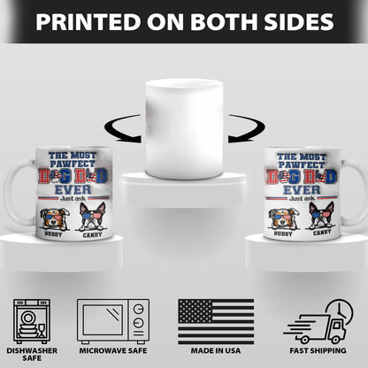 Petthouse | Personalized The Most Pawfect Dog Dad Ever 3d Inflated Effect Printed Mug, Dog Mom