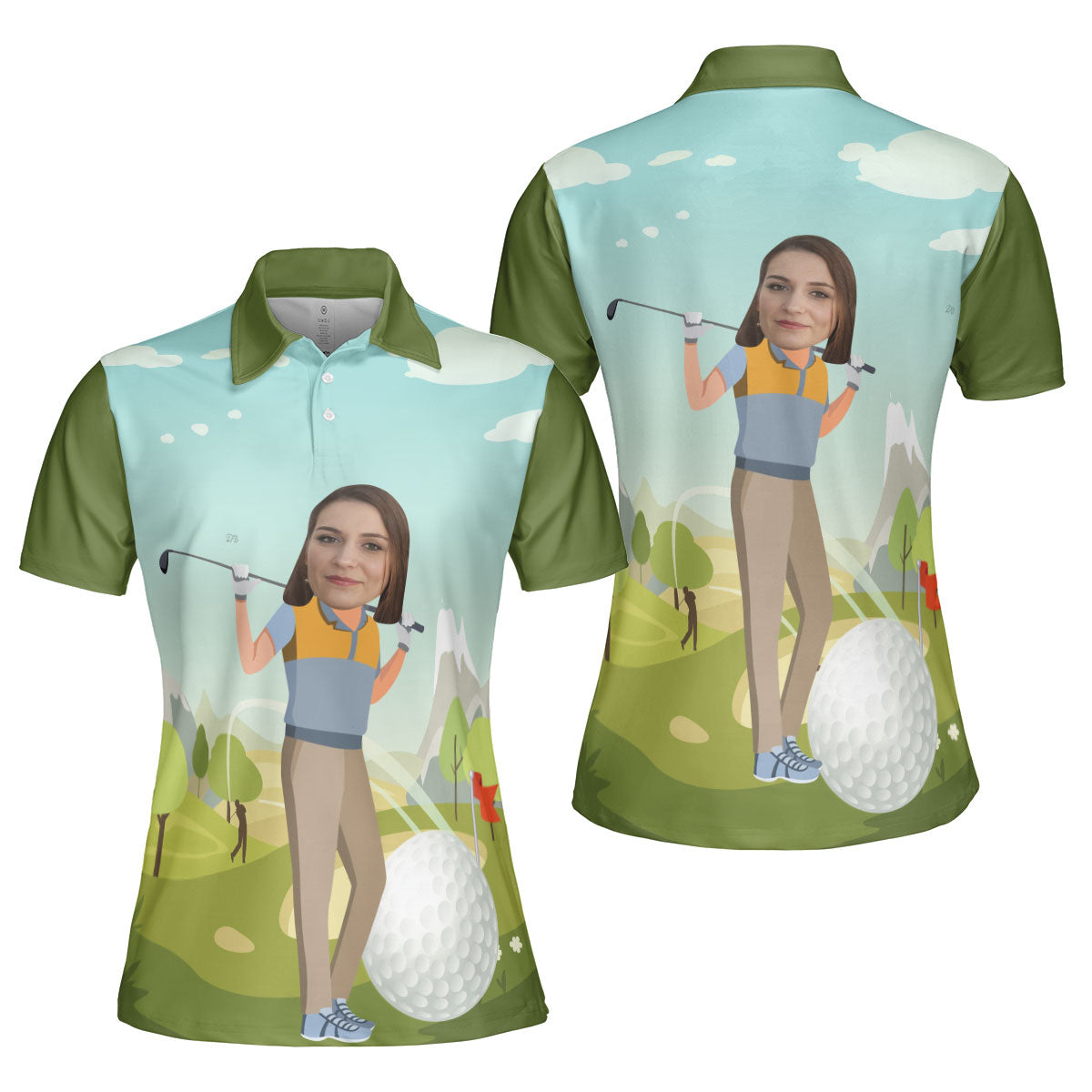 Petthouse | Customized Name Female Golfer Polo Shirt Golf Sport Shirt Golf Players Gift Golf Lovers Gift Sport