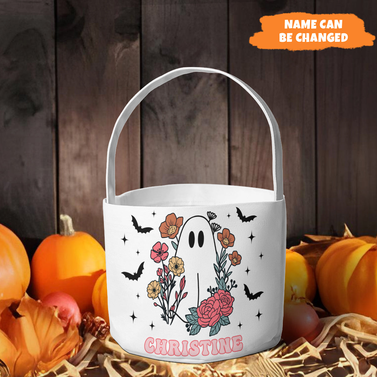 Petthouse | Personalized Trick Or Treat Basket, Halloween Candy Bag, Trick Or Treat Bag, Halloween Tote Bag