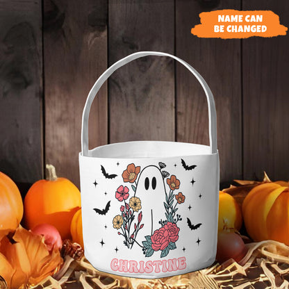 Petthouse | Personalized Trick Or Treat Basket, Halloween Candy Bag, Trick Or Treat Bag, Halloween Tote Bag