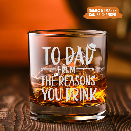 Petthouse | To Dad From The Reasons You Drink Whiskey Glass, Funny Gift For Dad Whiskey Glass