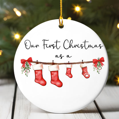 Petthouse | Personalised First Christmas As A Family Ornament, Baby First Christmas Tree Ornament, 1st Xmas