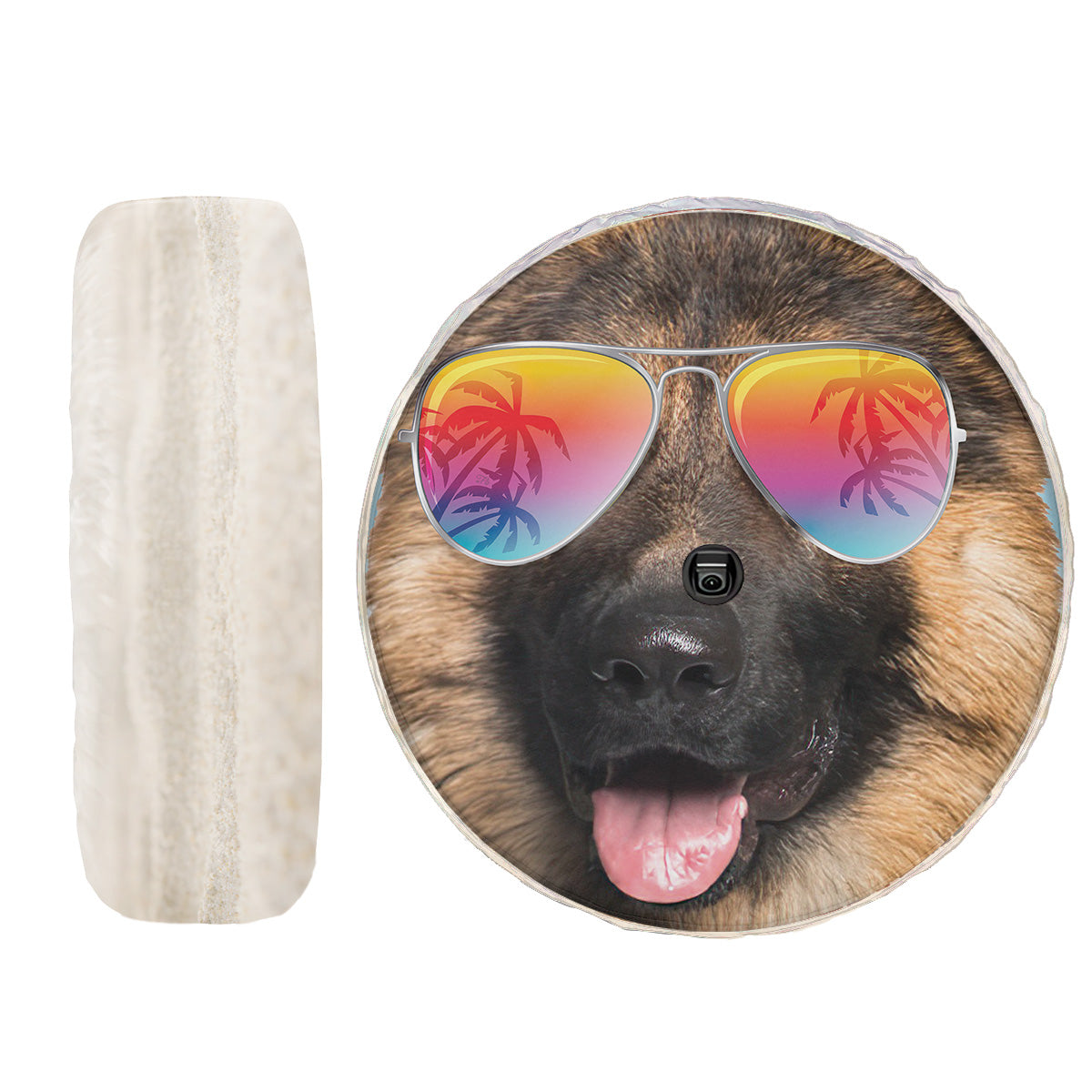 Petthouse | German Shepherd Camper Tire Cover Dog Summer Glasses Spare Wheel Cover Summer Vacation Trip