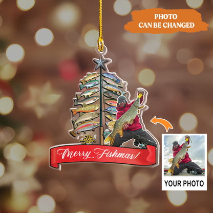 Petthouse | Personalized Fishing Christmas Ornament, Merry Fishmas, Proud Fisherman, Fish Species