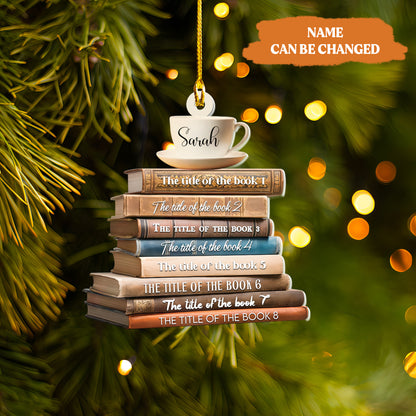 Petthouse | Personalized Christmas Books Plastic Ornament, Book Lovers Xmas Ornament, Book Lovers Xmas Gifts