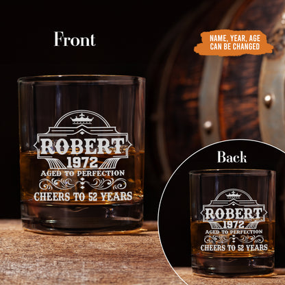 Petthouse | Personalized Whiskey Glass For Men, Engraved Rocks Glass, Birthday Gift For Him