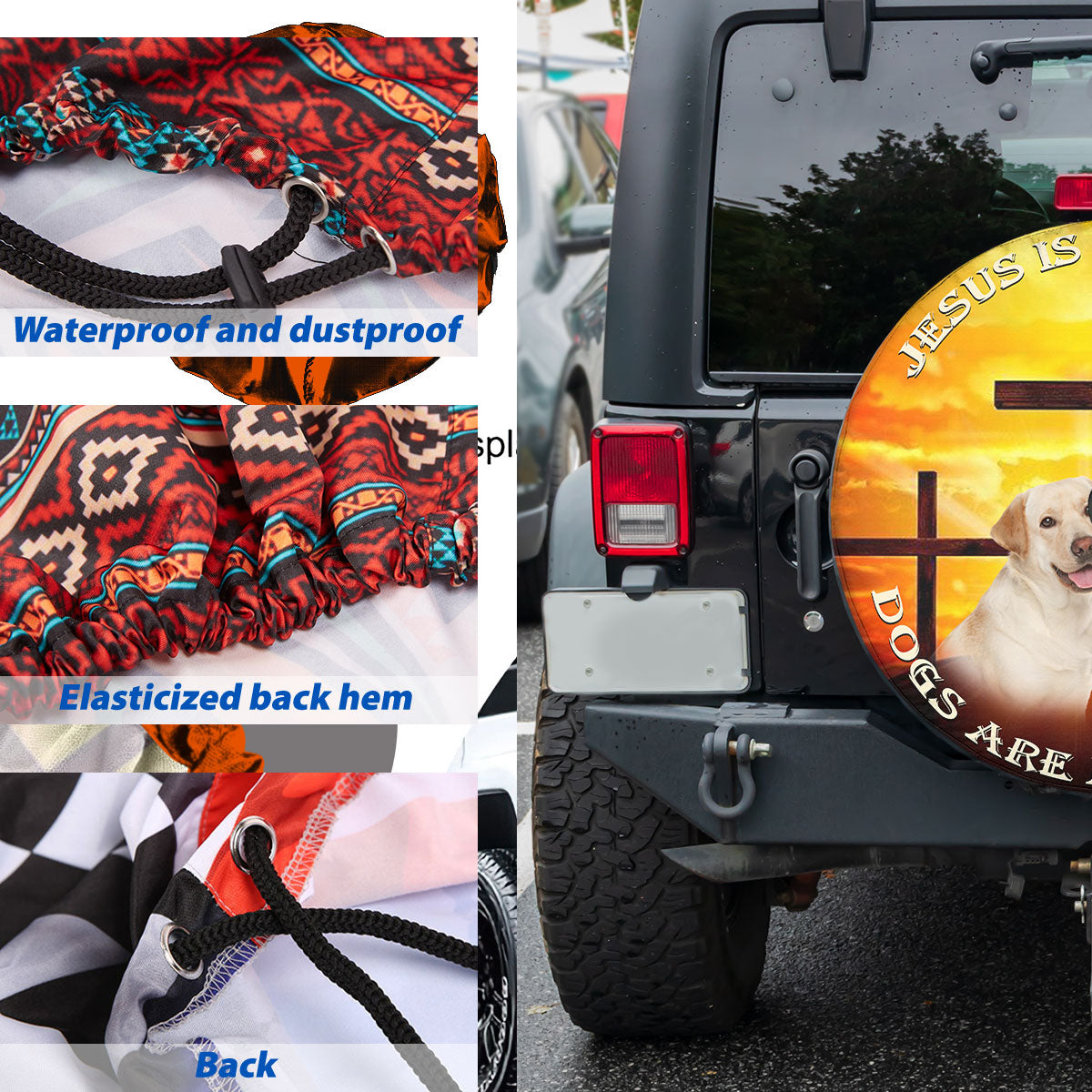 Petthouse | Labrador Retriver Spare Tire Cover Jesus Cross Christian Religious Verse With Backup Camera Hole