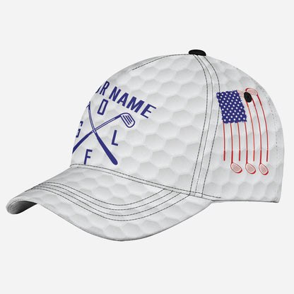 Petthouse | Customized Name Golf Player Baseball Cap Usa Flag America Golfing Sports Gif To Golf Player