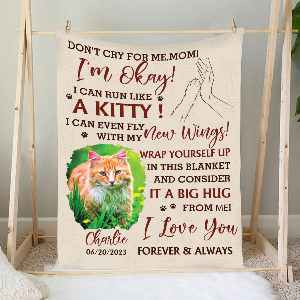 Petthouse | Personalized To My Mom Sherpa Blanket, Don't Cry For Me Fleece Blanket, Mother's Day Gifts For Cat Mom