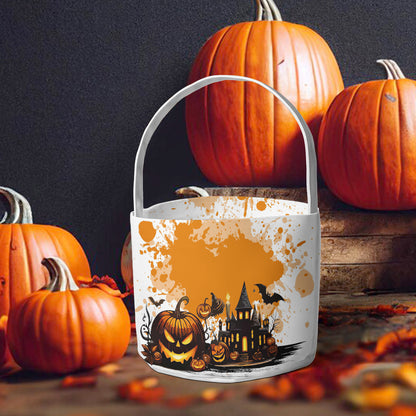 Petthouse | | Personalized Halloween Candy Bag, Pumpkin Witch Black Cat Castle Skeleton Ghost Basket