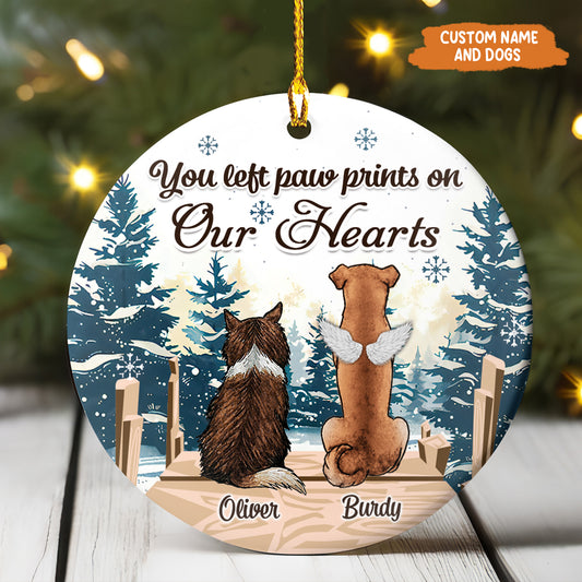 Petthouse | Personalized Pet Memorial Ornament, Christmas Dog Cat Ornament, Forever In Our Hearts Dog