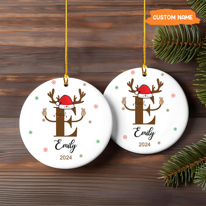 Petthouse | Personalized Baby Ornament Hanging, Letter Name Ornament 2024, Family Keepsake, Christmas Tree