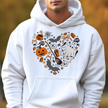 Petthouse | Cute Halloween Tshirt, Halloween Doodles Hearth Shirt Gift For Halloween Moms Shirt