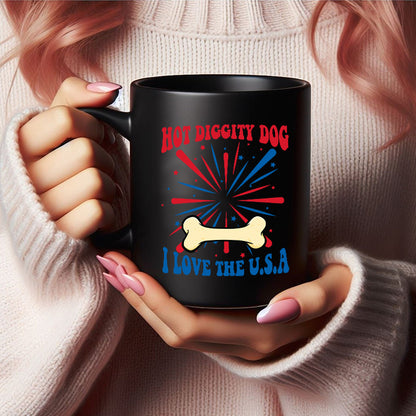 Petthouse | Custom Dog Hot Diggity Dog I Love The Usa Shirt, Independence Day Shirt, Gift For Dog Lovers