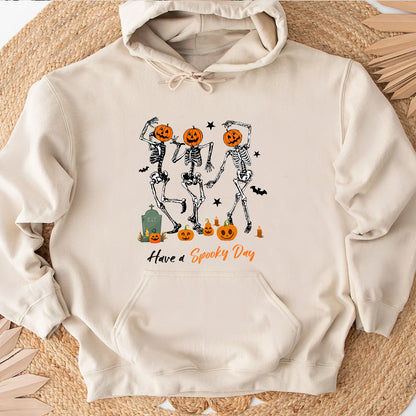 Petthouse | Dancing Skeleton Pumpkin Shirt, Spooky Day Shirt, Halloween Pumpkin Skeleton Dancing Party