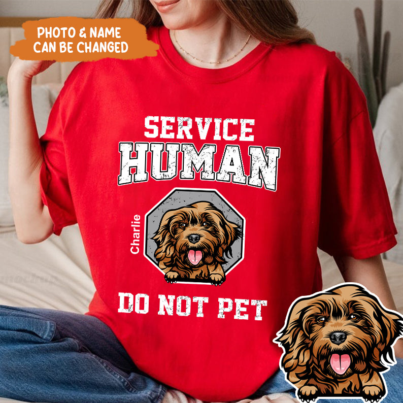 Petthouse | Service Human Dog Dad Personalized T-shirt, Father's Day Gift, Dog Dad Shirt