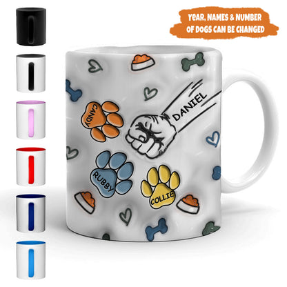 Petthouse | Personalized Dog Human Fist Bump Gift For Dog Dad 3d Inflated Effect Printed Mug