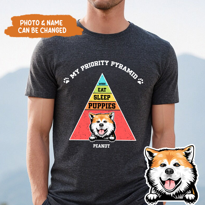 Petthouse | Personalized Dog My Priority Pyramid Funny Shirt, Personalized Custom Unisex T-shirt