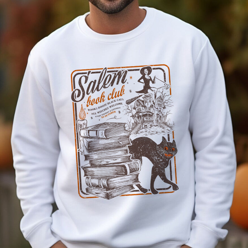 Petthouse | Salem Book Club Shirt, Bookish Halloween Shirt, Salem Witches Spooky Season Ghost Skeleton