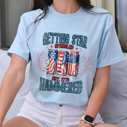 Petthouse | Getting Star Spangled Hammered Shirt, Independence Day Party In The Usa Shirt, 4th Of July