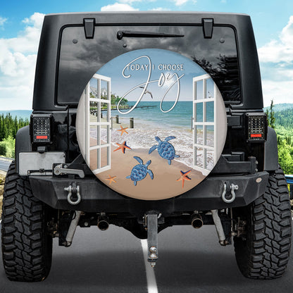 Petthouse | Sea Turtle Beach Spare Wheel Cover Door To Beach Tire Totes Today I Choose Joy Spare Tire Cover