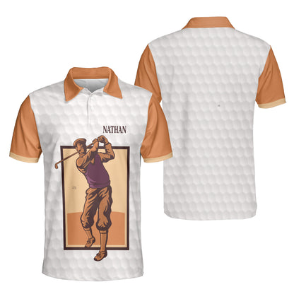 Petthouse | Customized Old Man Playing Golf Classic Man Polo Shirts Golfing Lover Golfer Daddy Gift