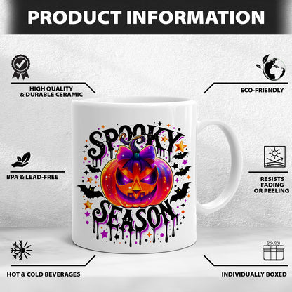 Petthouse | Spooky Season Halloween 3d Inflated Mug, Retro Halloween Mug, Pumpkin Coffee Mug