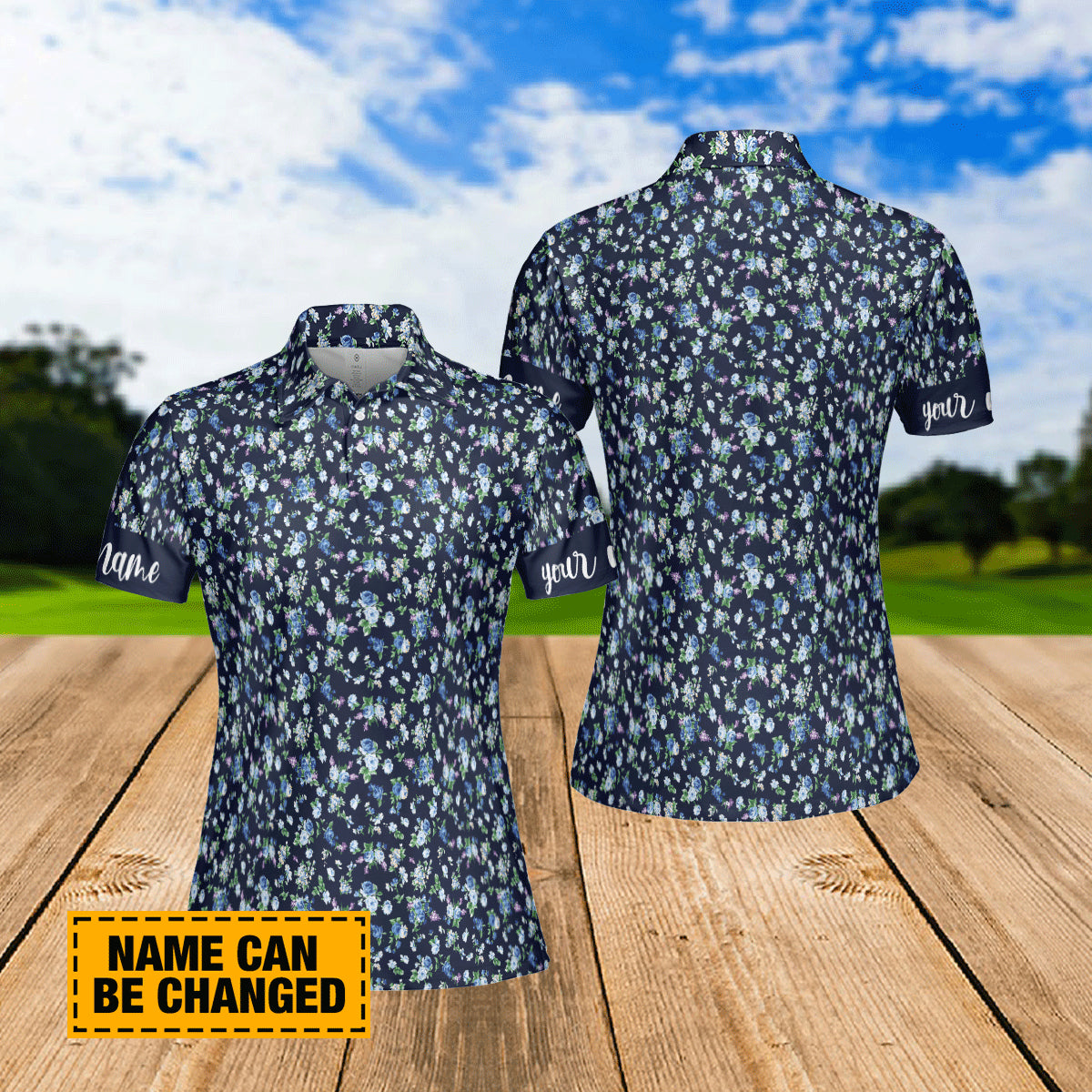 Petthouse | Customized Golfer Gift Flowers Pattern All Over Women's Polo Shirt Floral Style Golfing