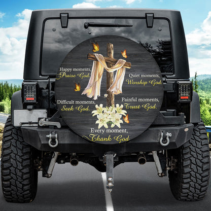 Petthouse | Jesus Christian Cross Wheel Tire Covers God Believer Gifts Seasonal Tire Totes Universal Fit