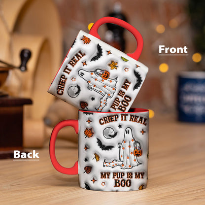 Petthouse | Halloween Ghost Walking Dog Mug, Creep It Real 3d Inflated Effect Printed Mug, Spooky Vibes