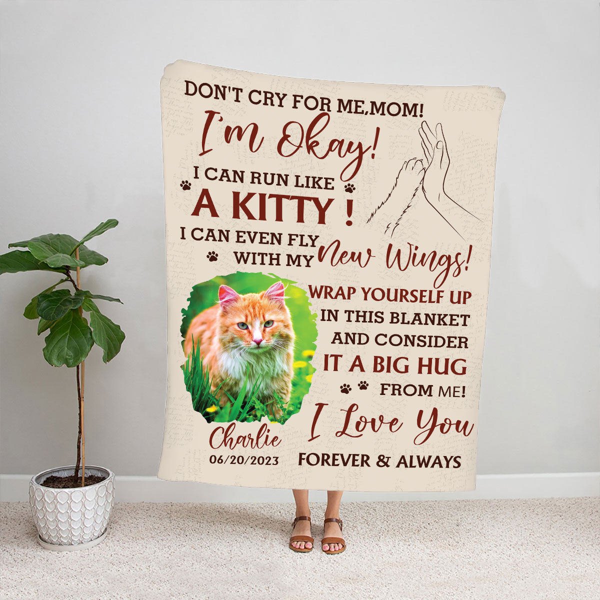 Petthouse | Personalized To My Mom Sherpa Blanket, Don't Cry For Me Fleece Blanket, Mother's Day Gifts For Cat Mom