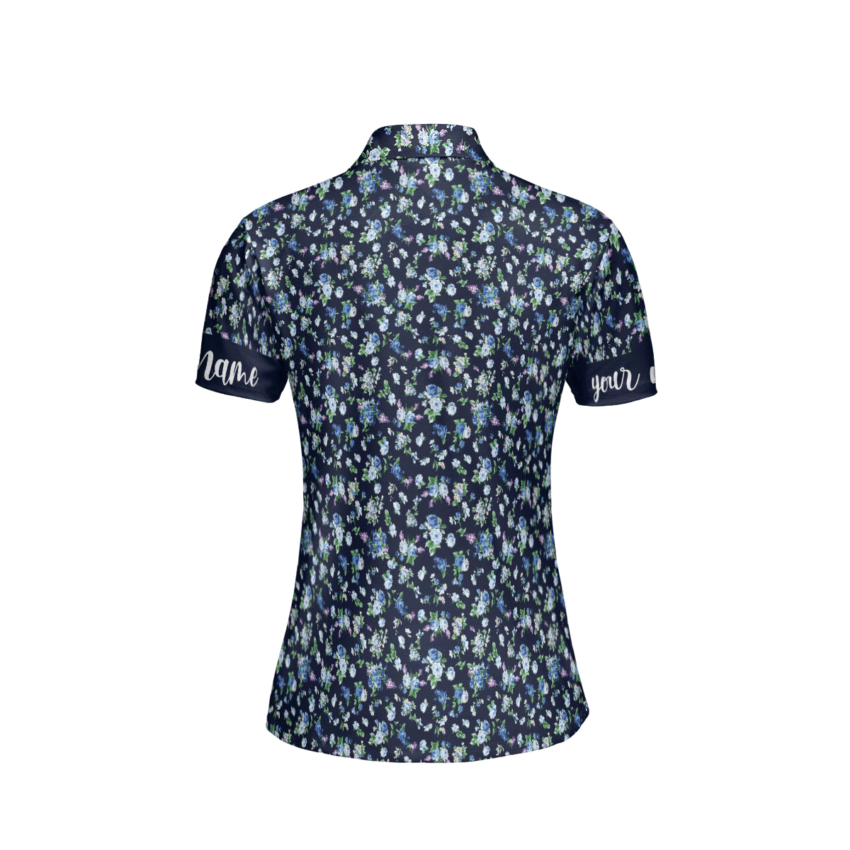 Petthouse | Customized Golfer Gift Flowers Pattern All Over Women's Polo Shirt Floral Style Golfing