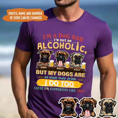 Petthouse | Personalized Funny Dog Dad Beer Shirt, I'm Dog Dad I'm Not Alcoholic Shirt, Father's Day