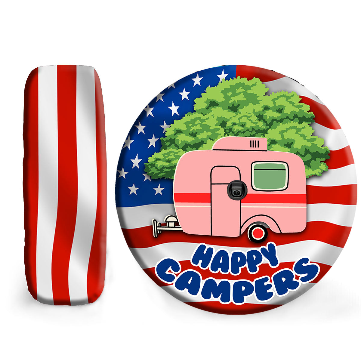 Petthouse | Happy Campers Spare Tire Cover Caravan Camping Car Wheel Tire Covers Usa Flag Print American