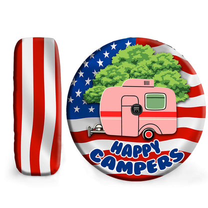 Petthouse | Happy Campers Spare Tire Cover Caravan Camping Car Wheel Tire Covers Usa Flag Print American