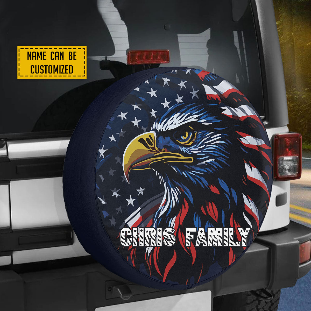 Petthouse | Customized Beautiful Eagle On American Flag Spare Tire Cover For Patriot 4th Of July