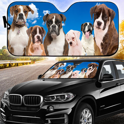 Petthouse | Boxer Dog Windshield Sunshade Love Dog Pet Car Sunshade Car Decor Christmas Gift Birthday Gift