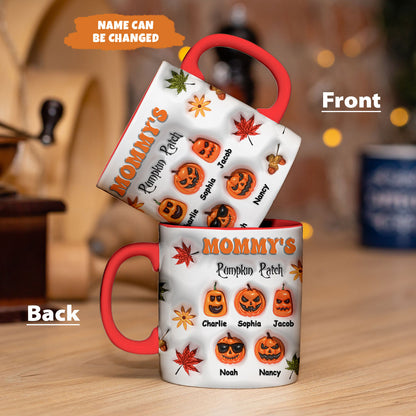 Petthouse | Custom Mommy Pumpkin 3d Inflated Effect Mug, Grandma's Pumpkin Patch Mug Gift For Mom