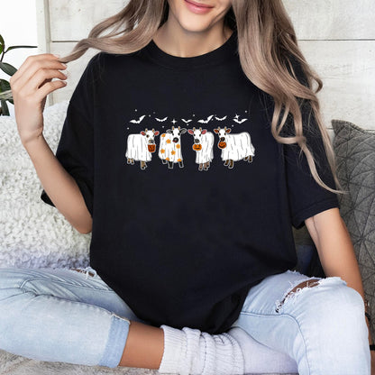 Petthouse | Halloween Cow Shirt, Ghost Cow Shirt, Funny Cow Shirt, Spooky Cow Halloween Shirt