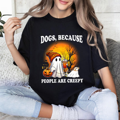 Petthouse | Сute Ghost Dog Walking, Dogs Because People Are Creepy, Halloween Dog Shirt, Spooky Season Gift