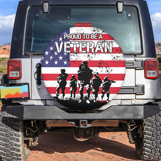 Petthouse | American Veteran Spare Tire Cover Veteran Army Military Tire Protector Wheel Cover Memorial Day Gift