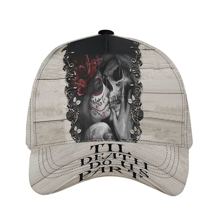 Petthouse | Skull Couple Baseball Cap Till Death Do Us Part Baseball Cap Adjustable Snapback-cap Skull Cap Soft Caps