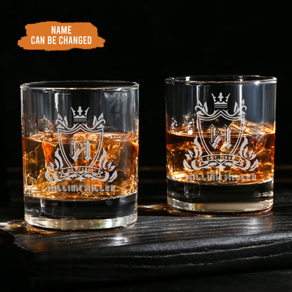 Petthouse | Personalized Etched Whiskey Glass, Dad Scotch Drinking Birthday, Liquor Cocktail Rocks