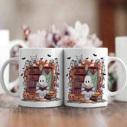 Petthouse | Ghost Book 3d Inflated Effect Mug, Ghostly Bookish Mugs, Book Lover Mugs, Spooky Gifts